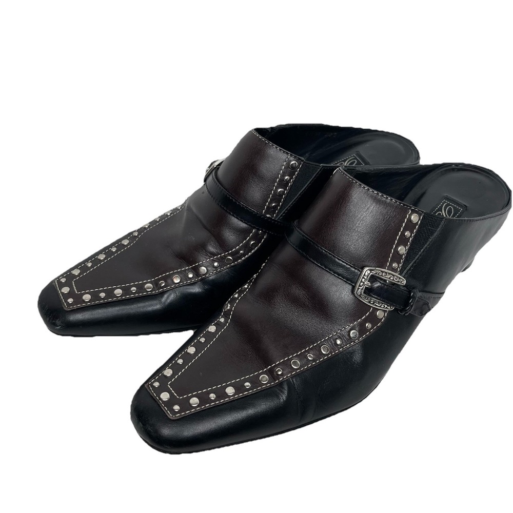 $175 BRIGHTON 8.5 M Mules Shoes Heels Tempe Studded Mules Western